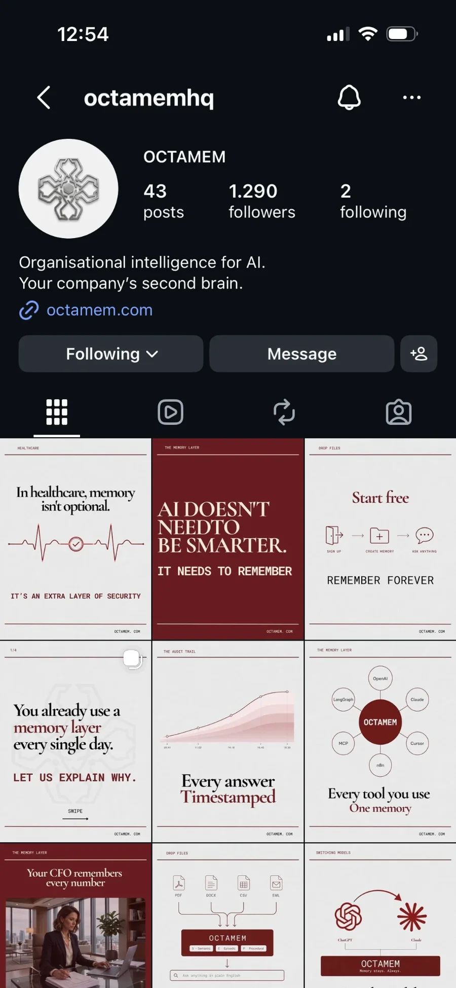 Octamem, octamemhq Instagram profile, 1,290 followers